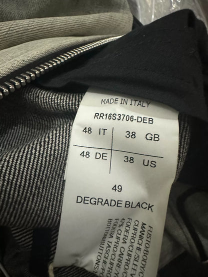 gradient denim jacket with contrast sleeves