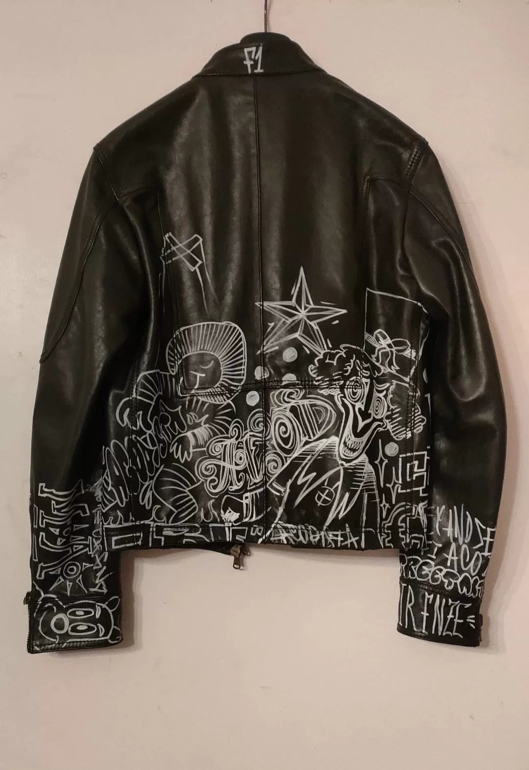 hand-painted leather jacket by Patrizia Pepe