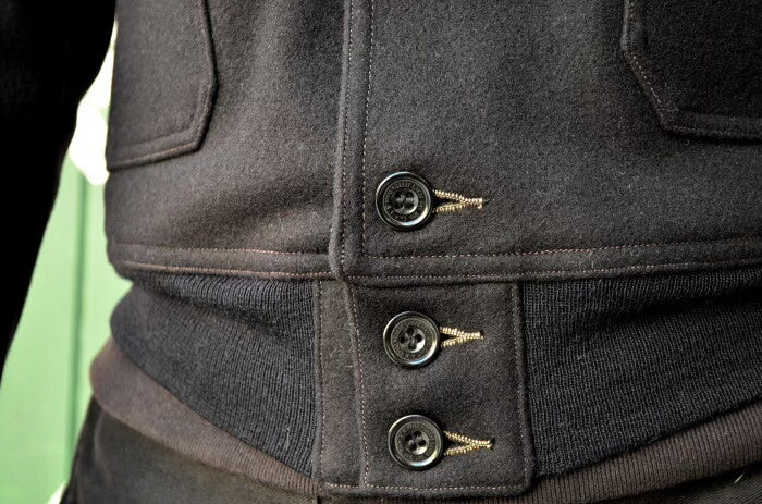 freewheelers A-1 wool coat in black