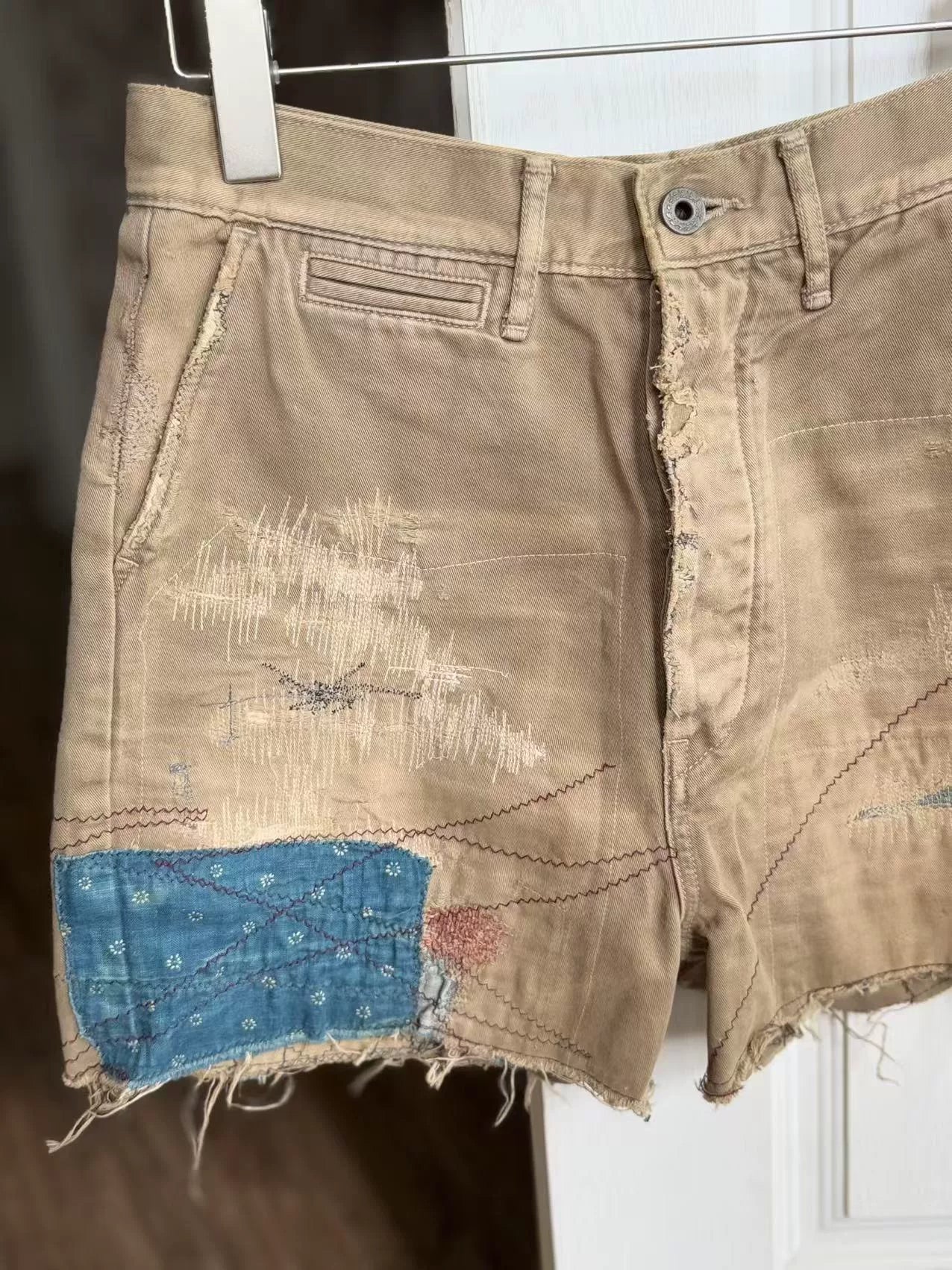 Kapital Vintage Fabric Patchwork Casual Shorts