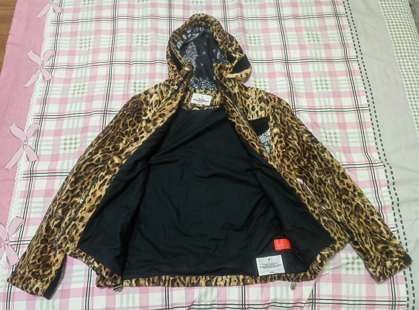 leopard print hooded jacket for men