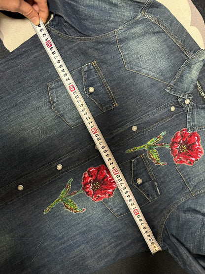 Dolce & Gabbana Floral Denim Shirt