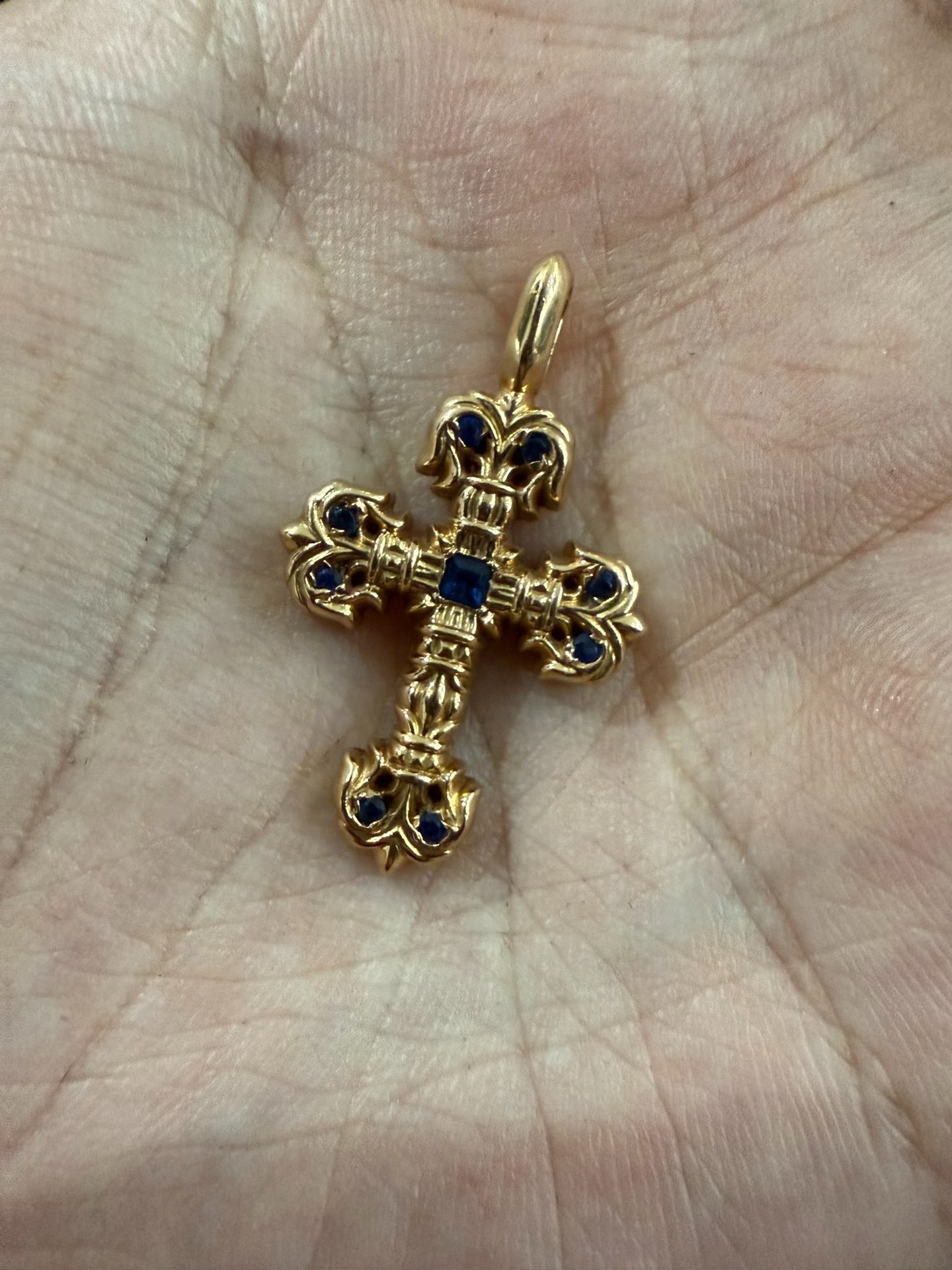 Chrome Hearts 22k Flame Cross Pendant