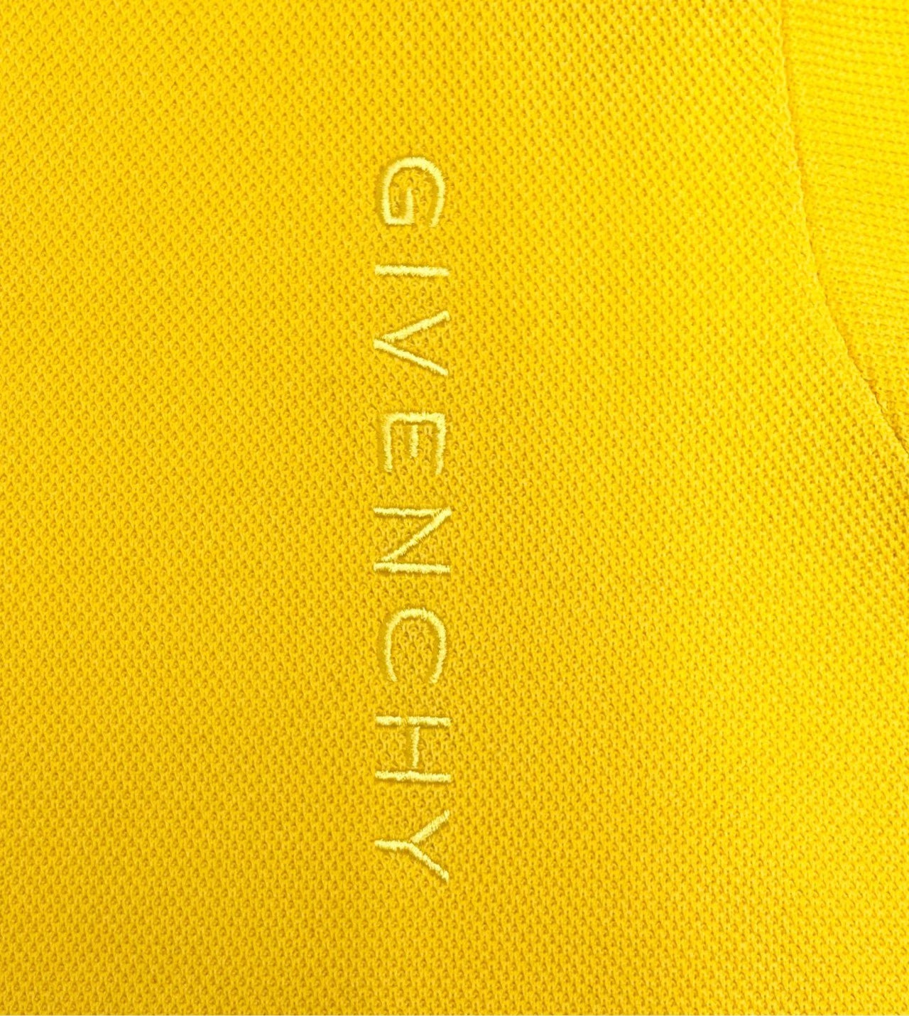 givenchy yellow embroidered logo knit sweater