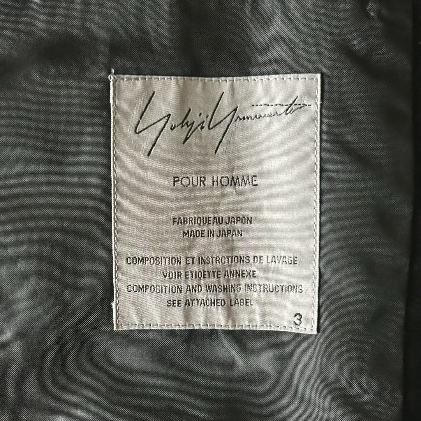 Yohji Yamamoto Black Wool Suit Jacket