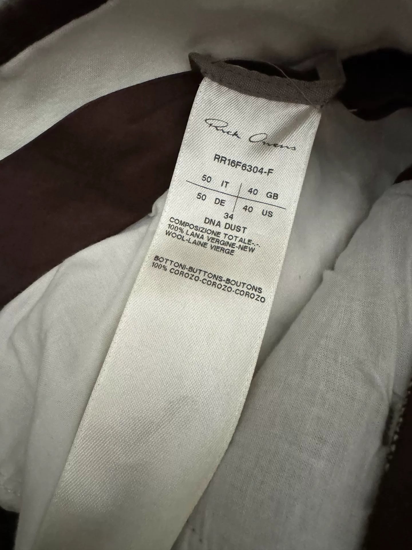Rick Owens Workwear Wool Pants