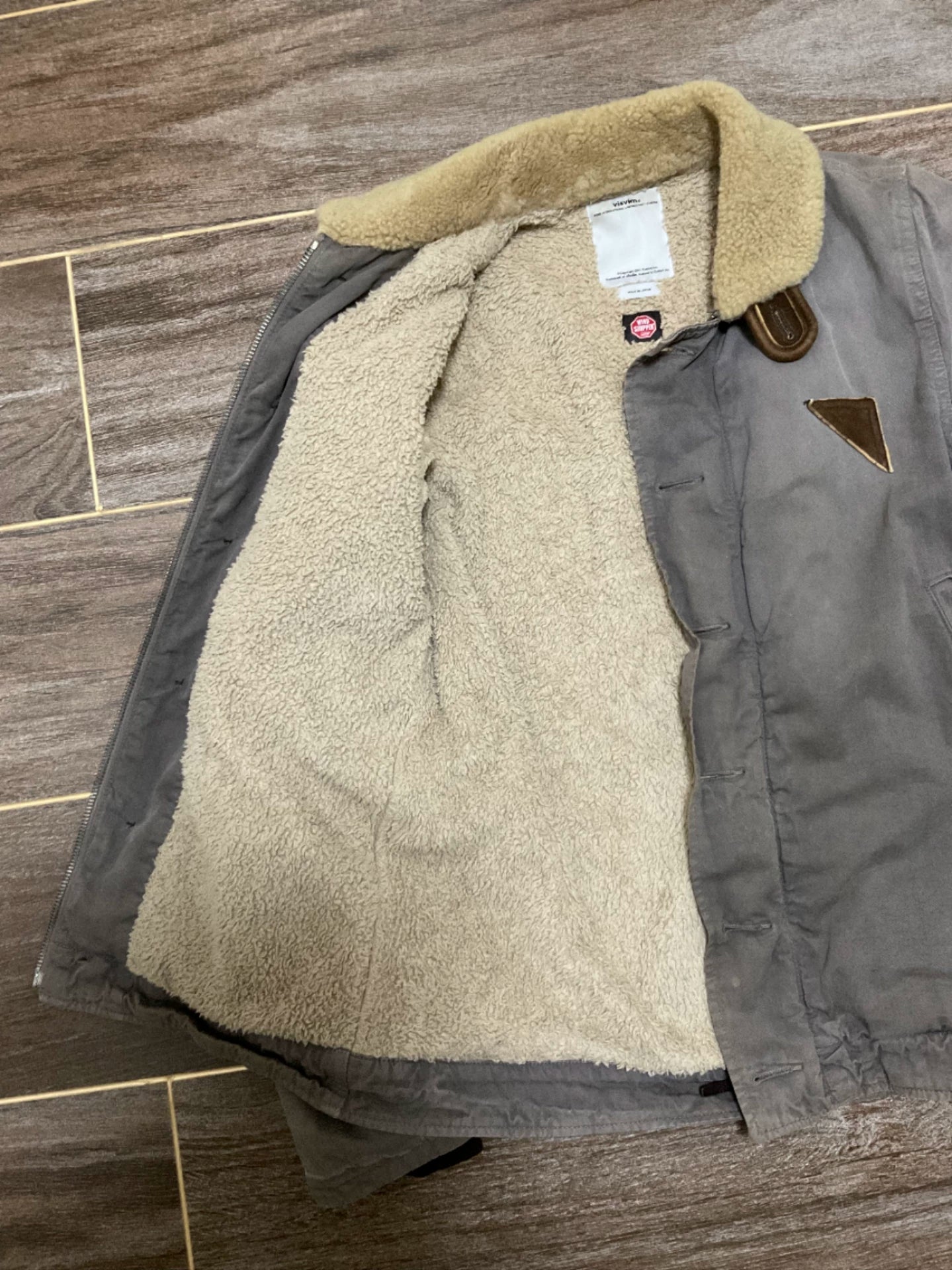 Visvim Deckhand Gray Fur Collar Jacket