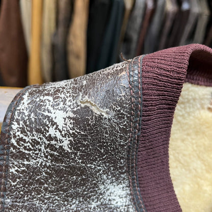 Vintage Leather Shearling Vest