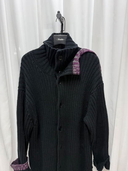Yohji Yamamoto Pour Homme Patchwork Oversized Sweater Coat Sample