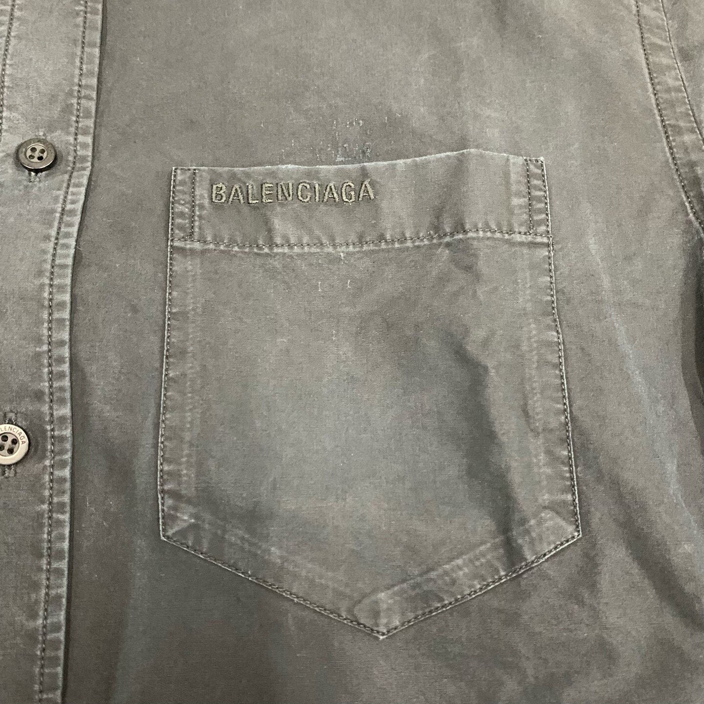 Balenciaga Black Distressed Shirt Jacket Size 36