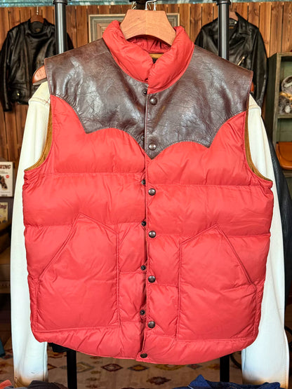 RRL Leather Paneled Cotton Vest