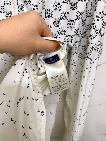 louis vuitton checkered logo windbreaker jacket