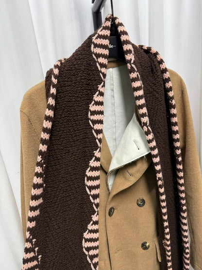 Dries van Noten Wool Fringe Patterned Scarf