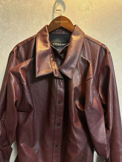 Y/project Double-layered Leather Shirt Jacket