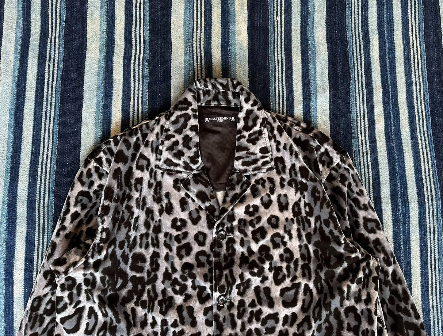 leopard print embroidered velvet jacket MMJ