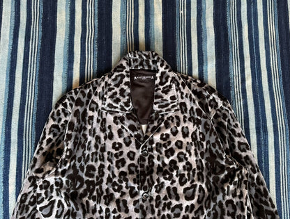 leopard print embroidered velvet jacket MMJ