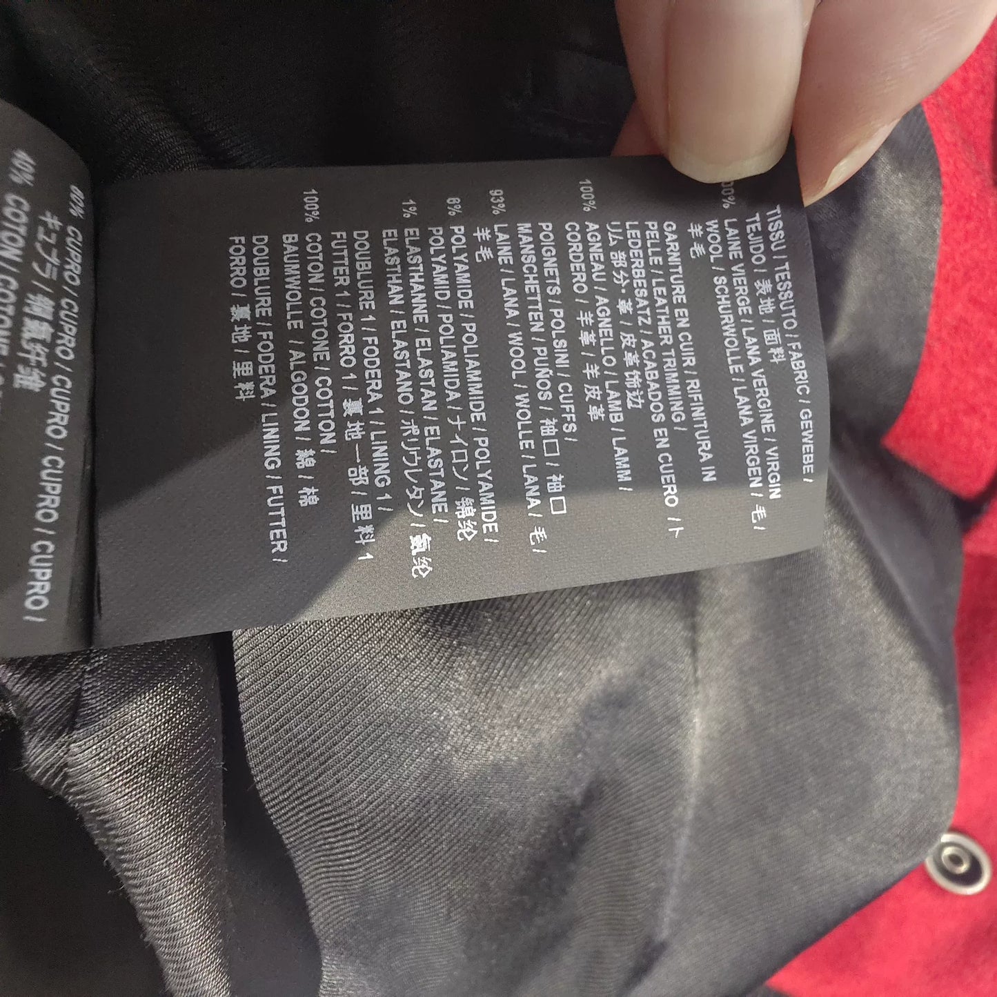 Saint Laurent Red Black Leather Accent Jacket