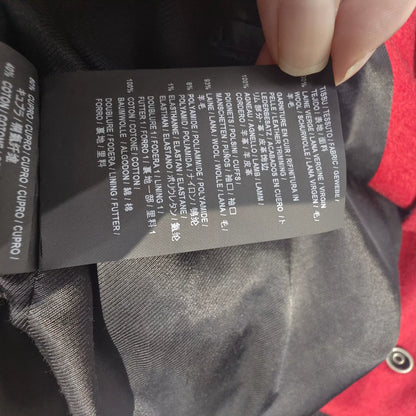 Saint Laurent Red Black Leather Accent Jacket