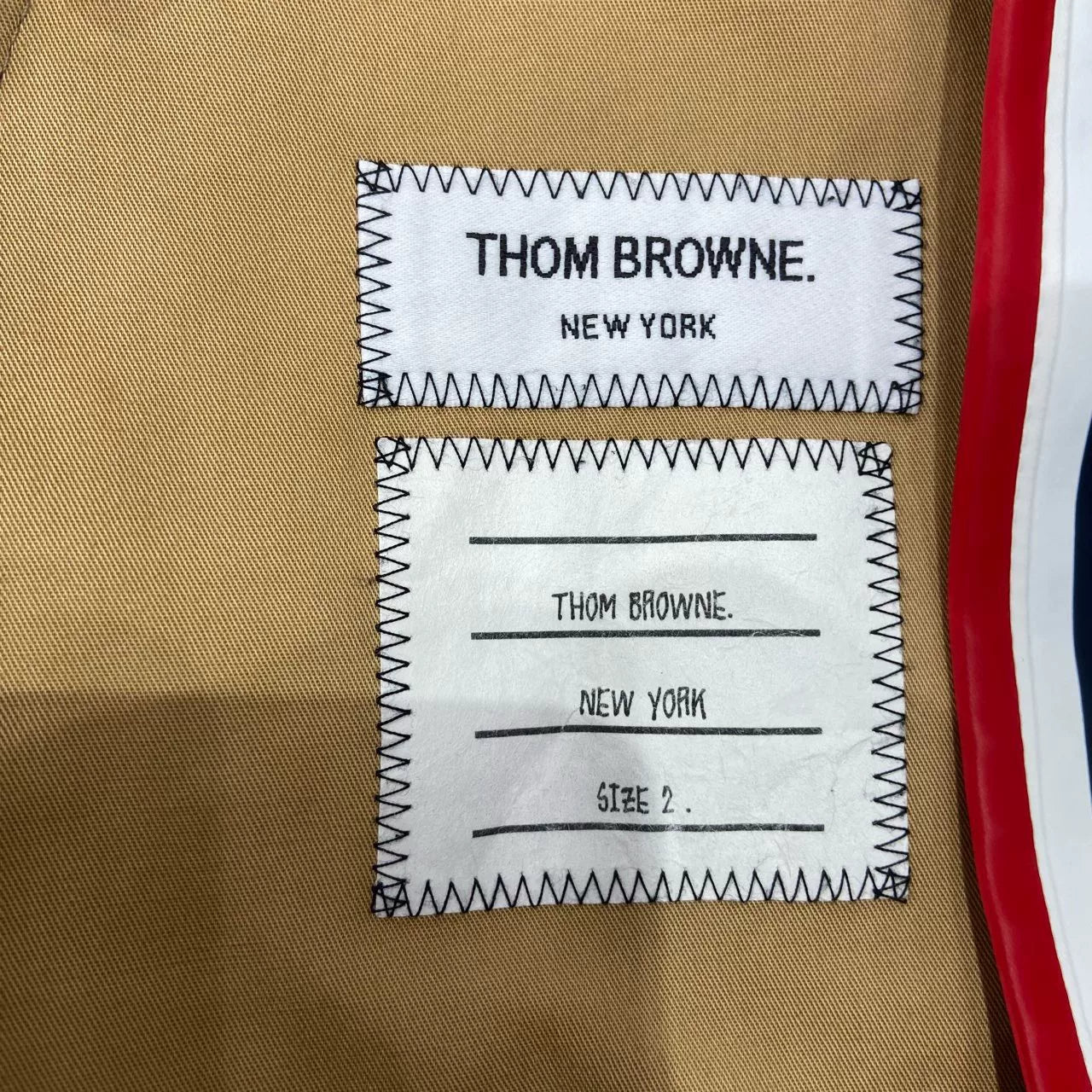 thom browne anchor jacket in navy blue