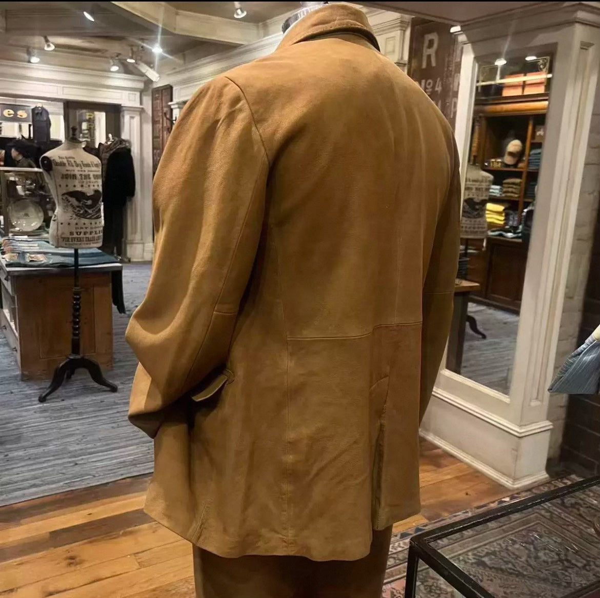 RRL Men's Western Style Cashmere Suede Blazer