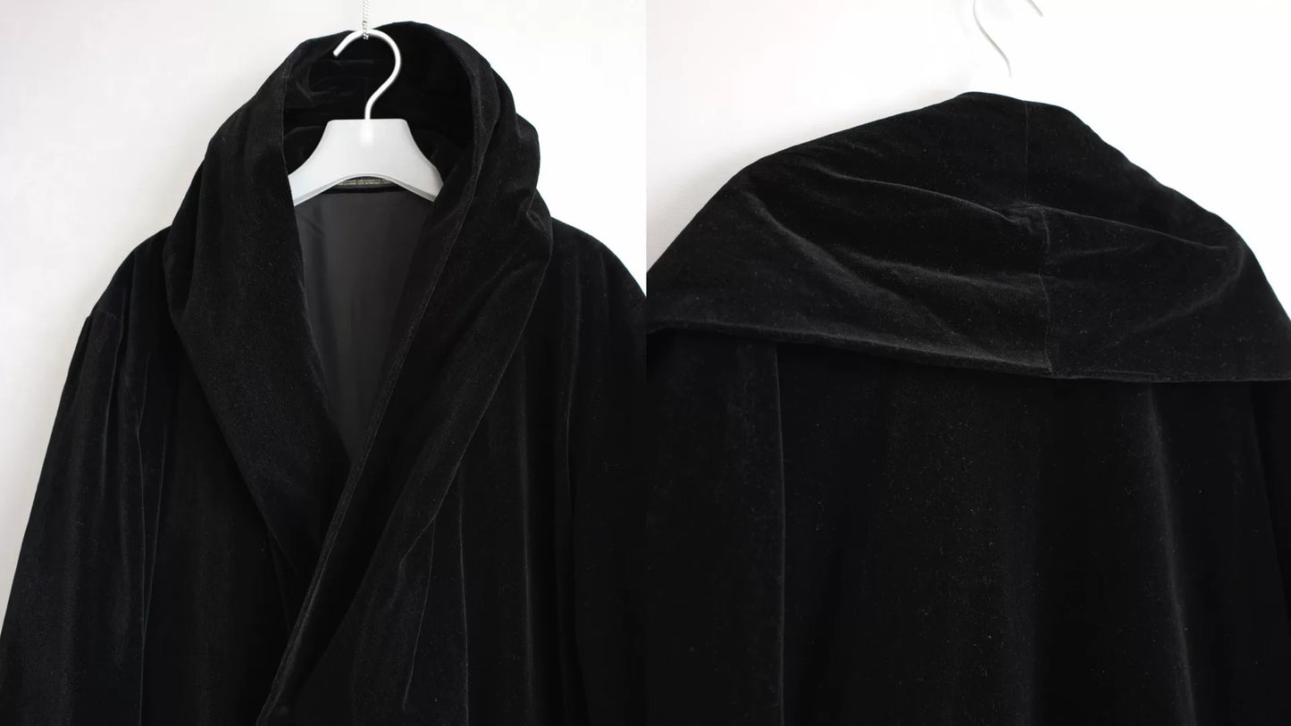 Yohji Yamamoto Velvet Hooded Coat