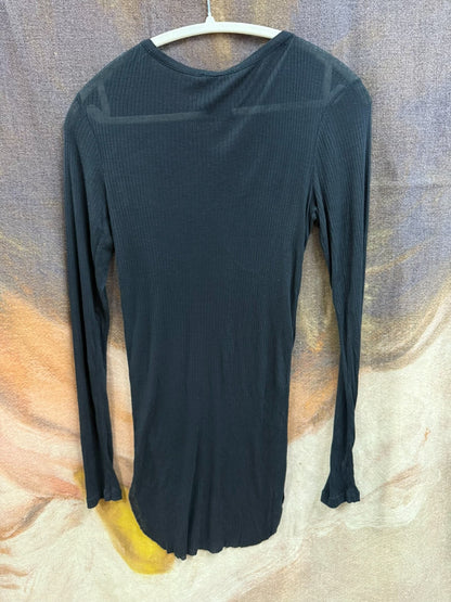 long sleeve fitted black top