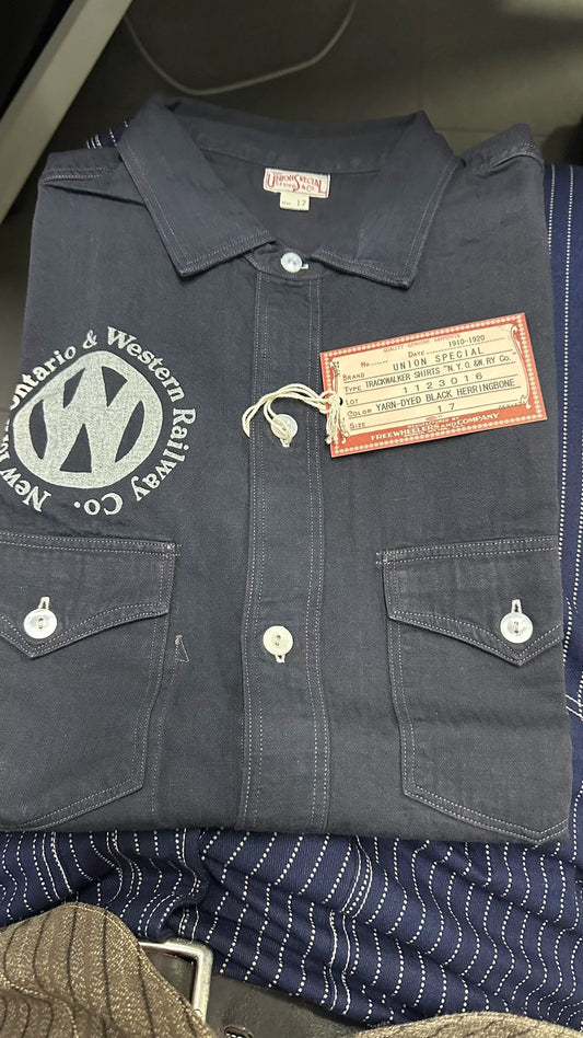 vintage freewheelers herringbone shirt 17 size