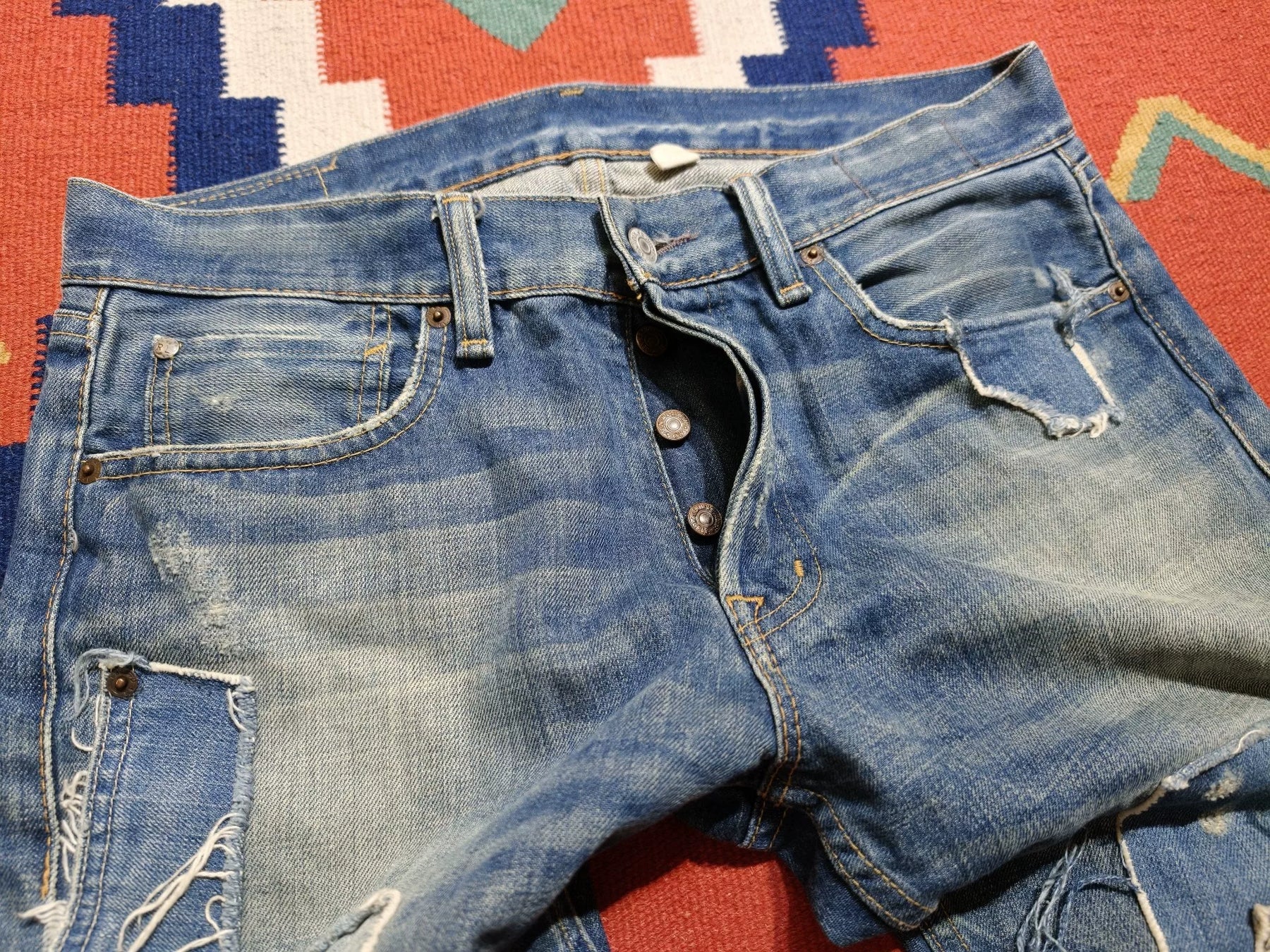 RRL Ralph Lauren Patchwork Denim Jeans