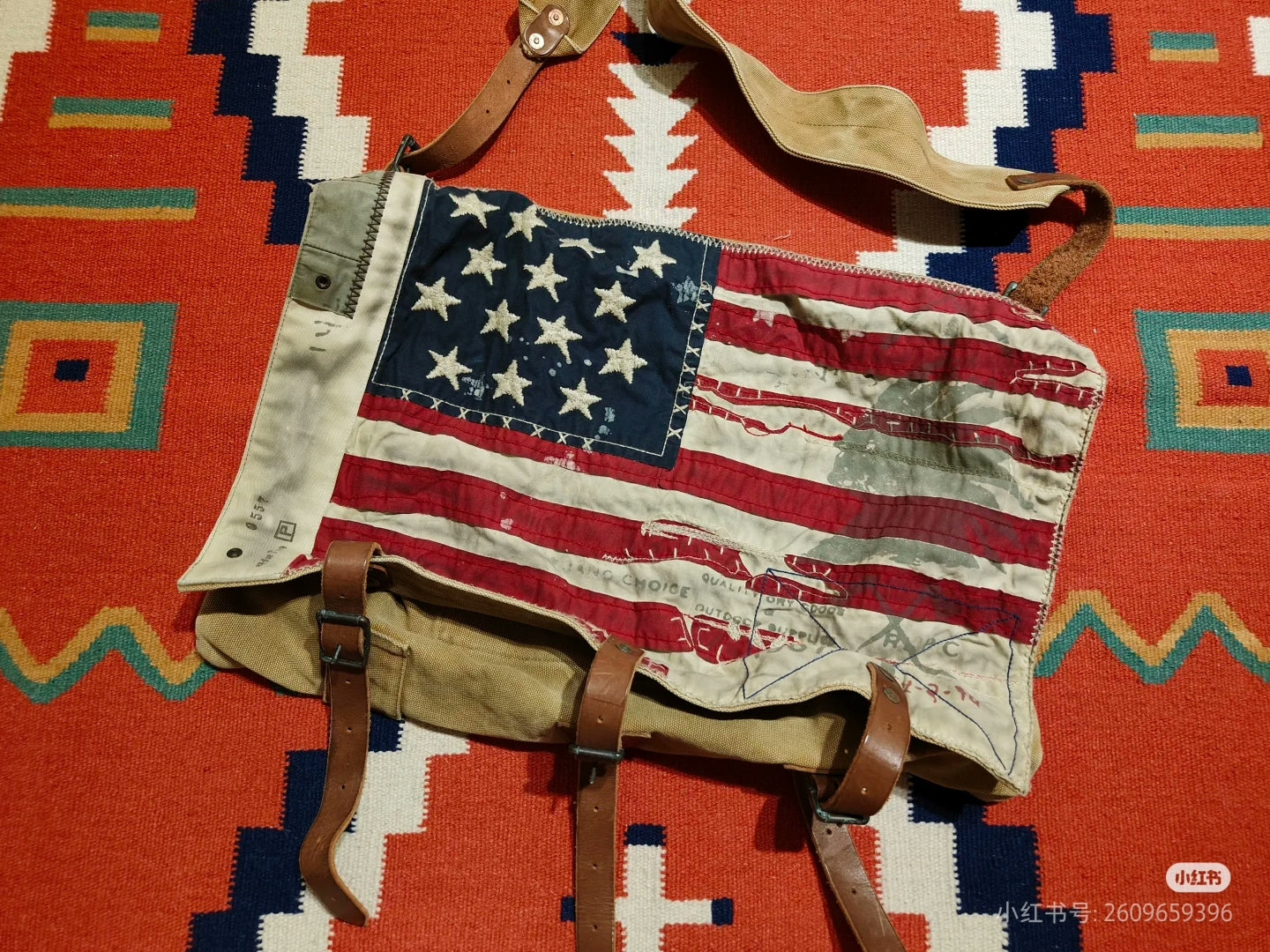 Ralph Lauren Vintage American Flag Backpack