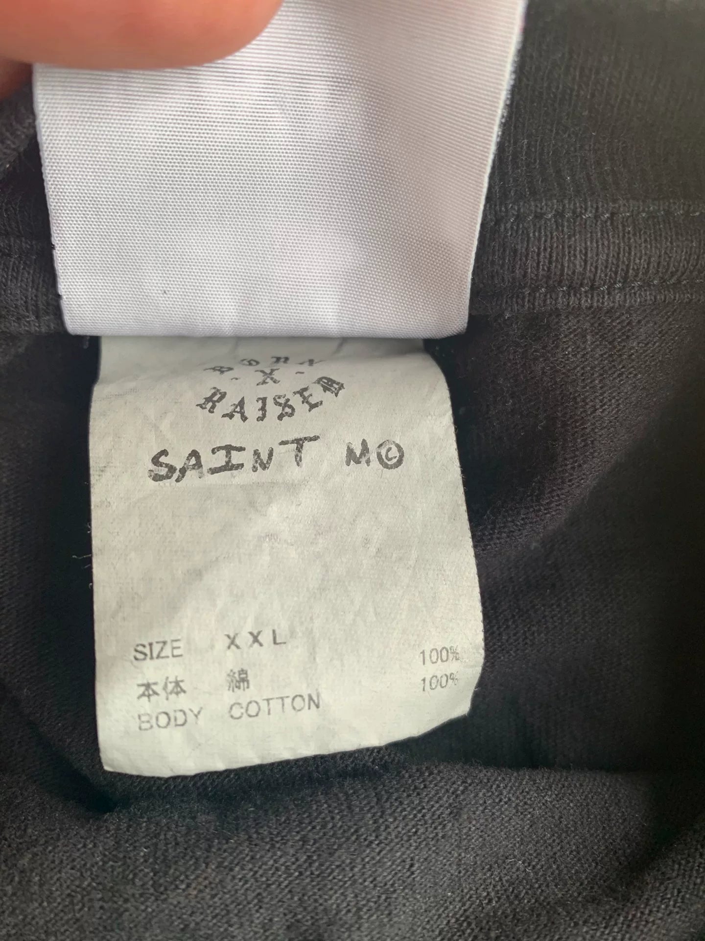 saint michael long sleeve t-shirt in black
