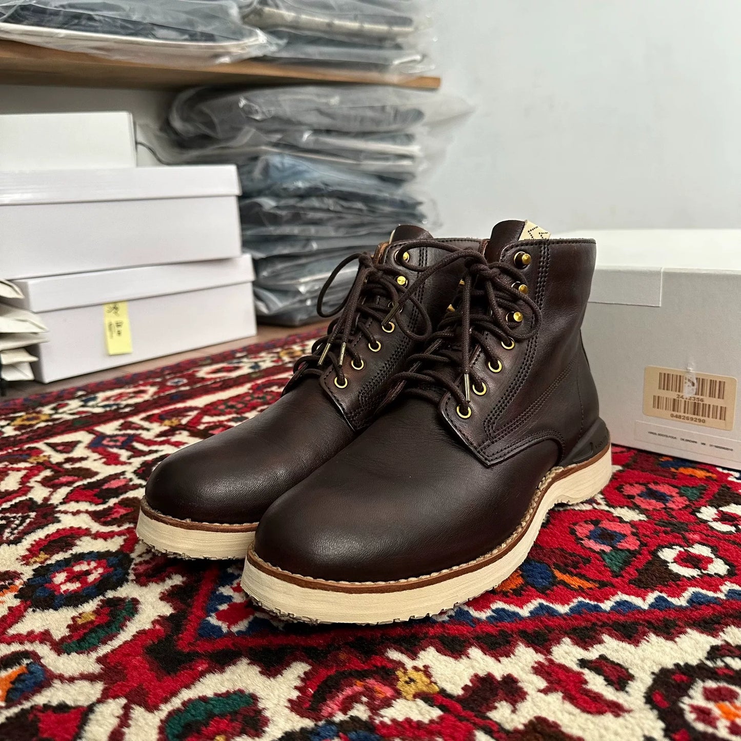 visvim virgil boots in dark brown