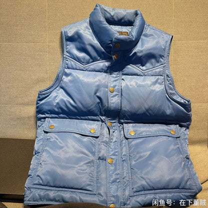 blue down vest by Tenderloin Tokyo