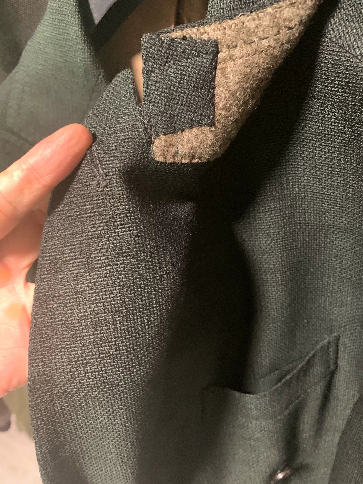 stylish dark green wool blazer
