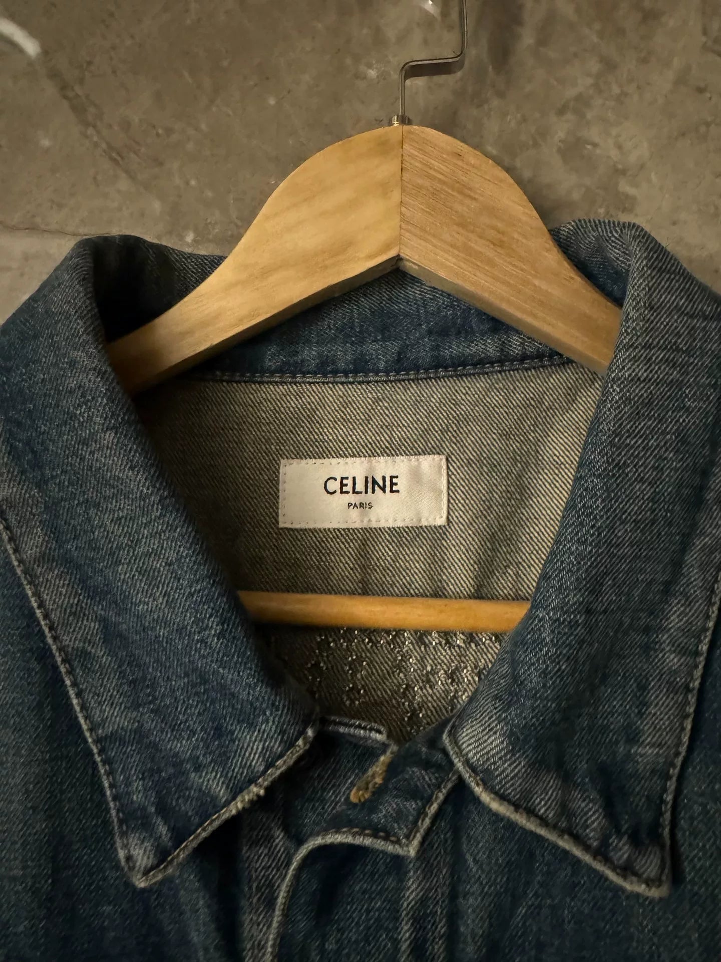 Celine Denim Vest with Studded Text