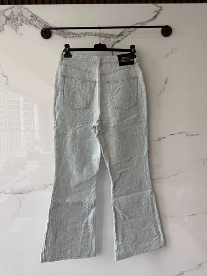 Gucci Blue Printed Denim Jeans