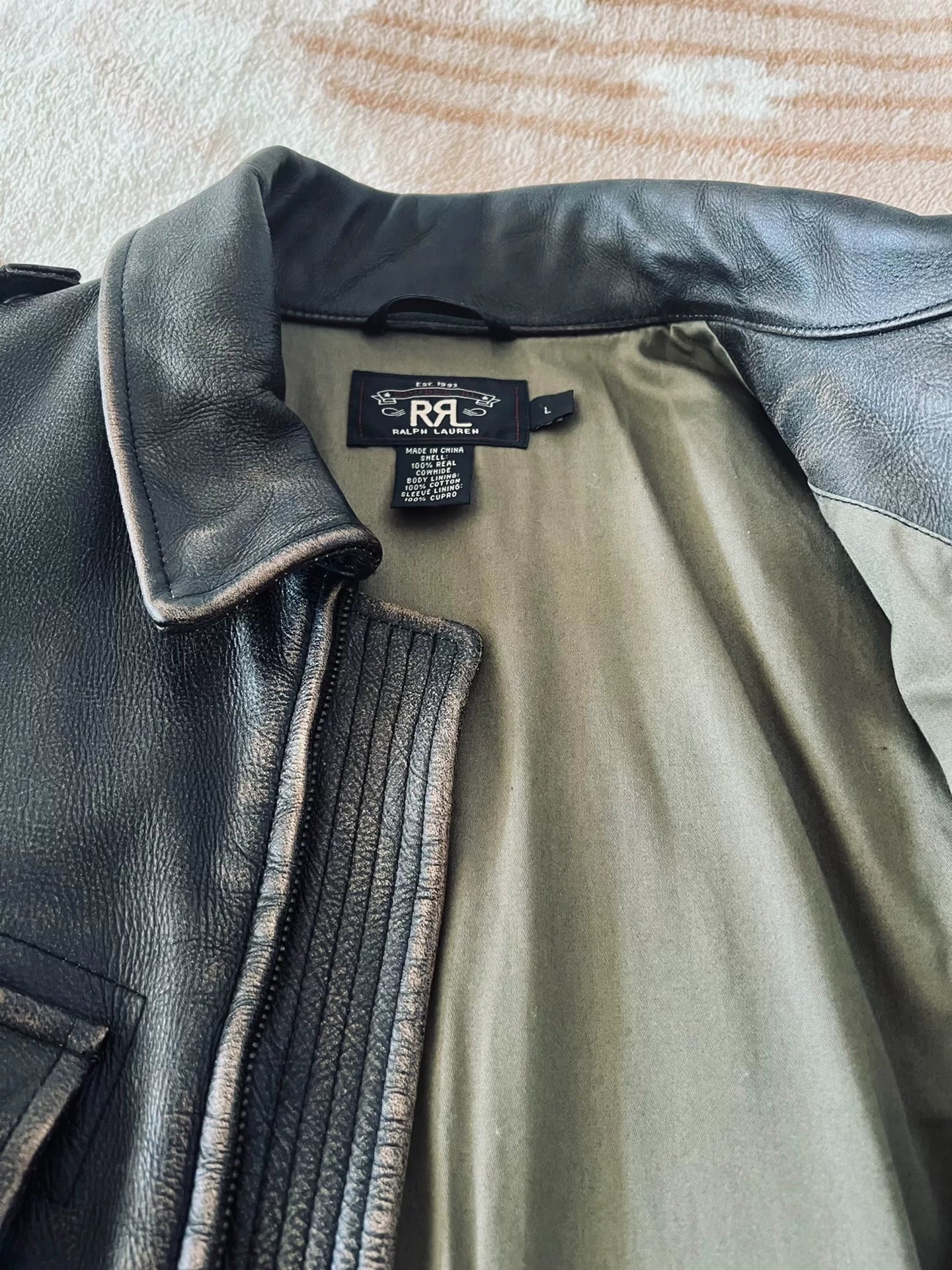 RRL Leather Safari Jacket