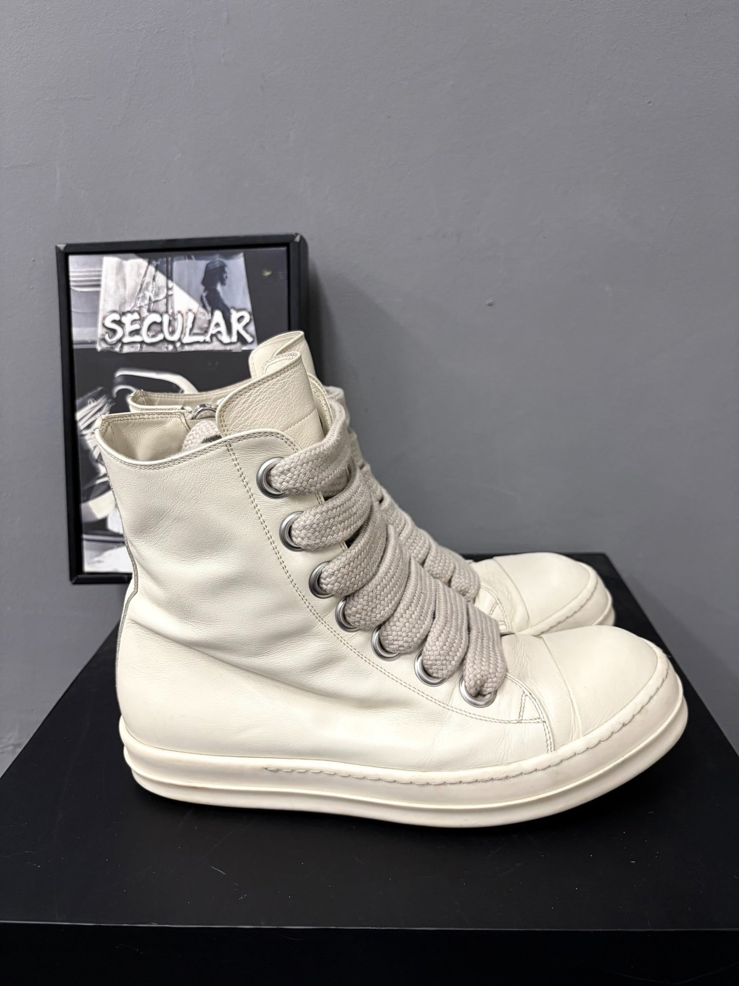 Rick Owens 24SS High-Top Leather Sneakers