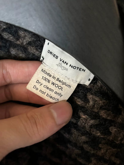 handcrafted wool long coat by Dries Van Noten