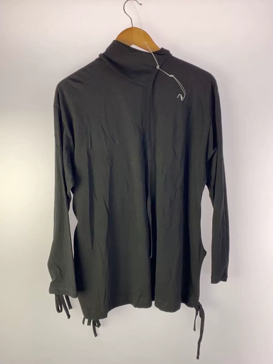 Black Long Sleeve T-Shirt with Unique Collar