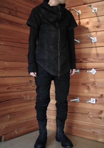 Julius 7 Black Short Sleeve Hooded Jacket