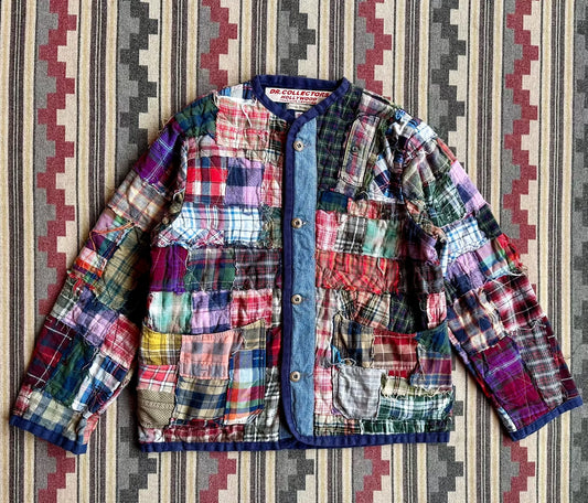 quilted patchwork flannel reversible jacket