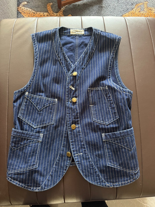 Freewheelers Striped Denim Vest Size 40