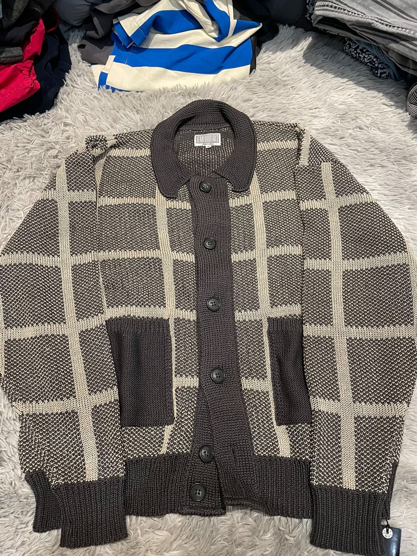 CAVEMPT Mesh Knit Sweater Coat