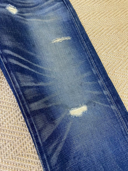 neighborhood patchwork distressed denim pants