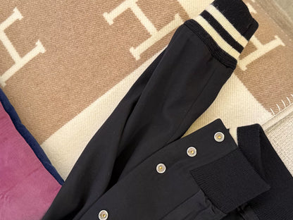 Saint Laurent Wool Leather Baseball Jacket