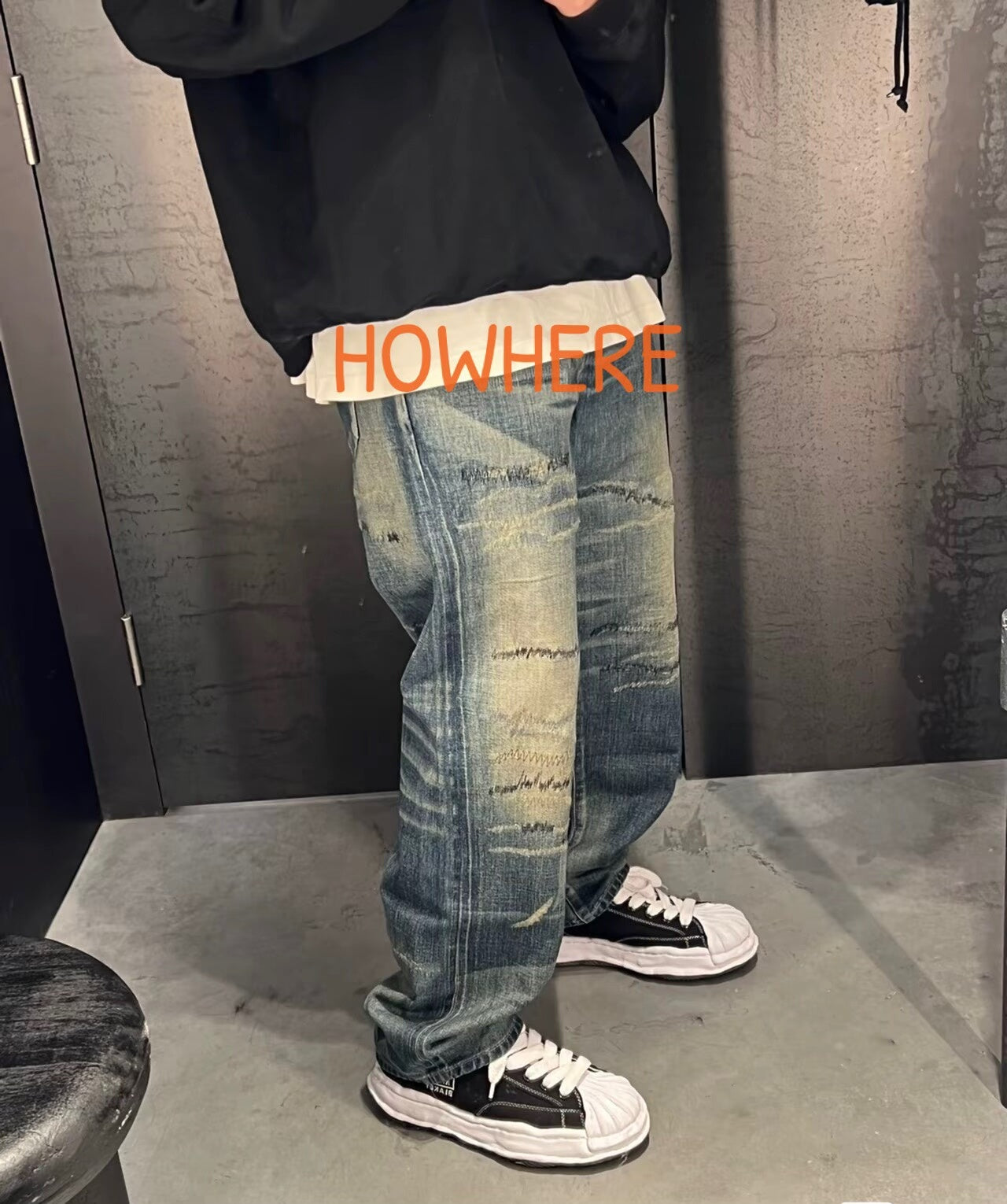 neighborhood savage denim distressed jeans