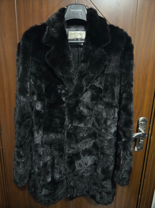 Saint Laurent 15FW Double-Breasted Mink Coat