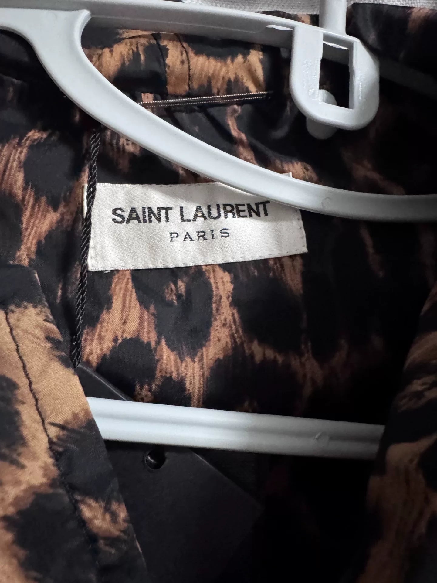 SAINT LAURENT Leopard Print Hooded Jacket
