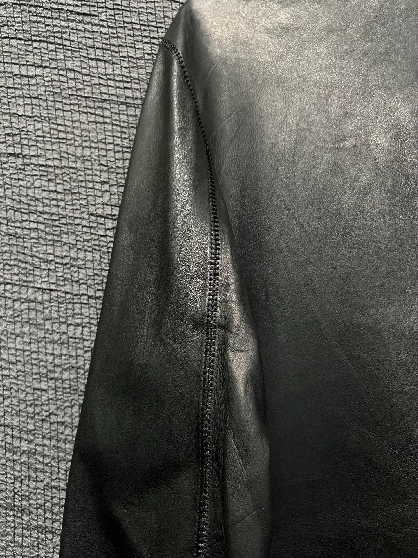 isaac sellam bomber leather jacket in black