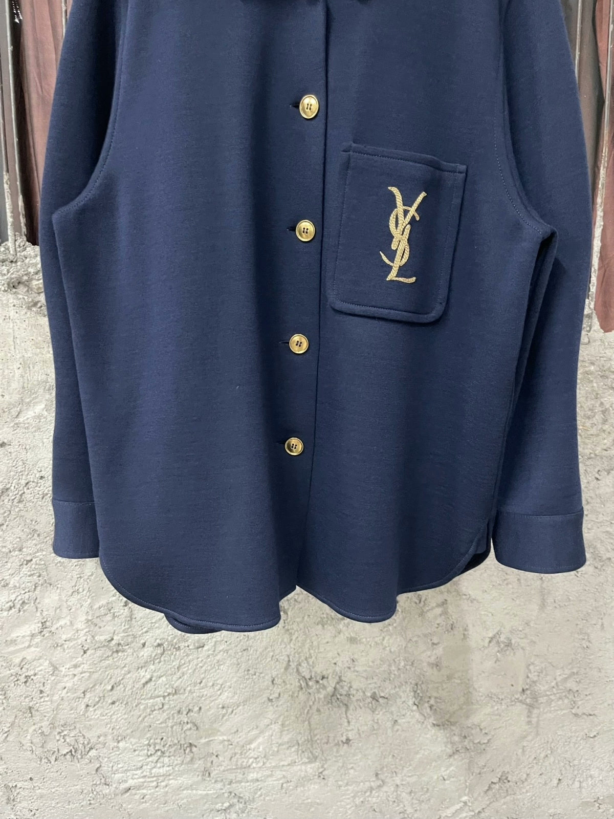 Saint Laurent Dark Blue YSL Logo Shirt